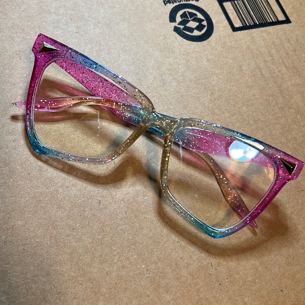 Rainbow Glitter Blue Light Glasses
